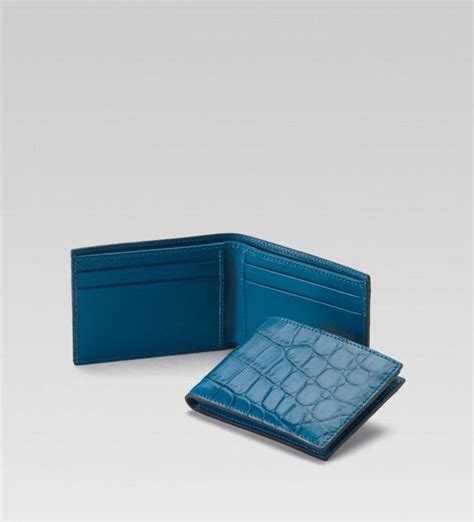 gucci blue crocodile wallet